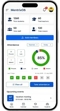 MentrixOS mobile app preview